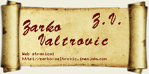 Žarko Valtrović vizit kartica